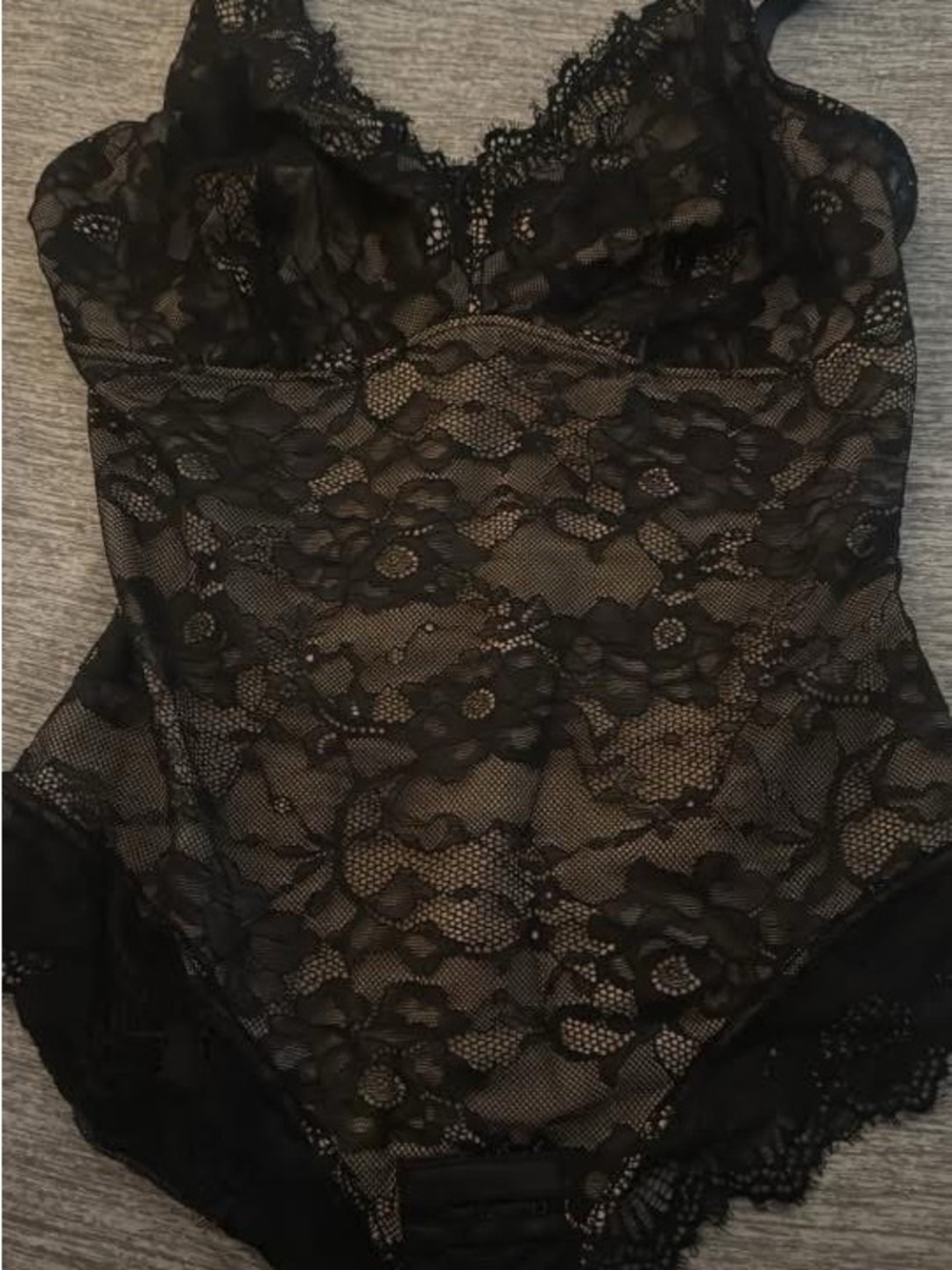 Sheer Black Lace Bodysuit
